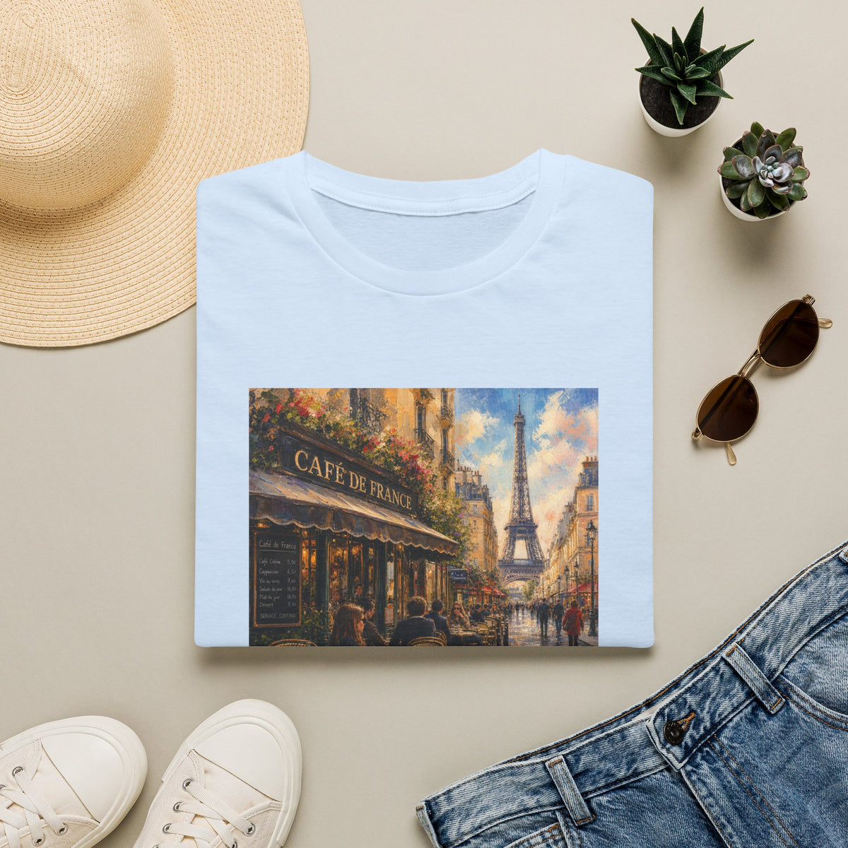Paris Graphic Softstyle T-Shirt — City Wanderer Tee | Paris Fan Gift