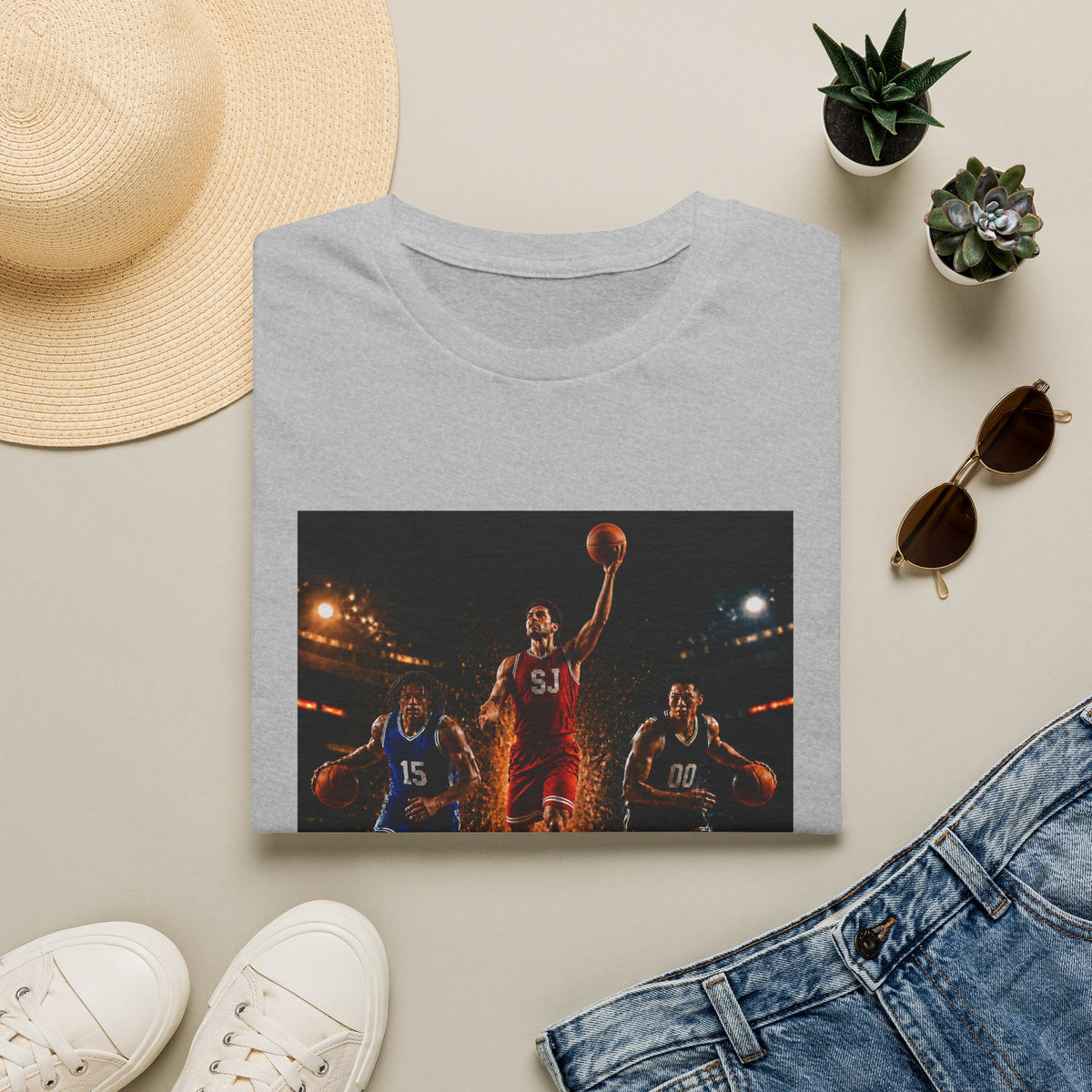 Basketball Player Action T-Shirt — Courtside Game Night Tee