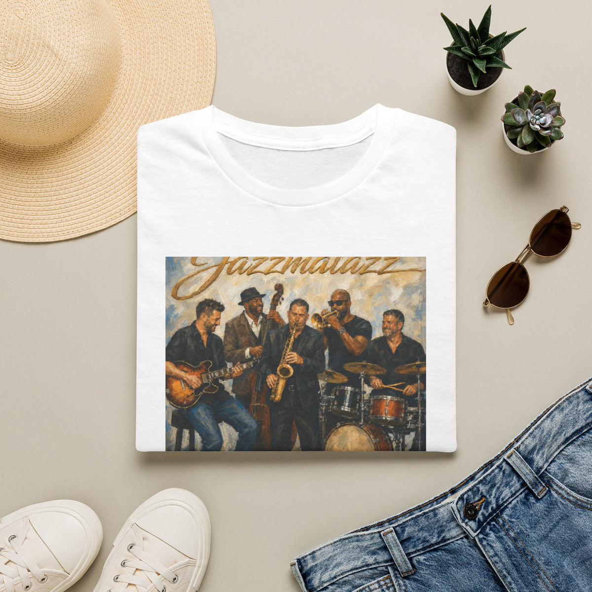 Jazz Band T-Shirt — 'Jazzmatazz' Vintage Music Tee for Musicians & Fans
