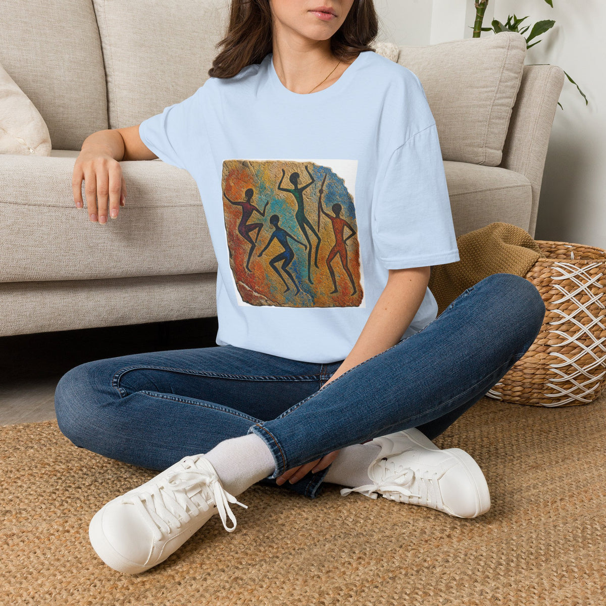Cave Dance T-Shirt — Primitive Rock Art Figures Graphic Tee