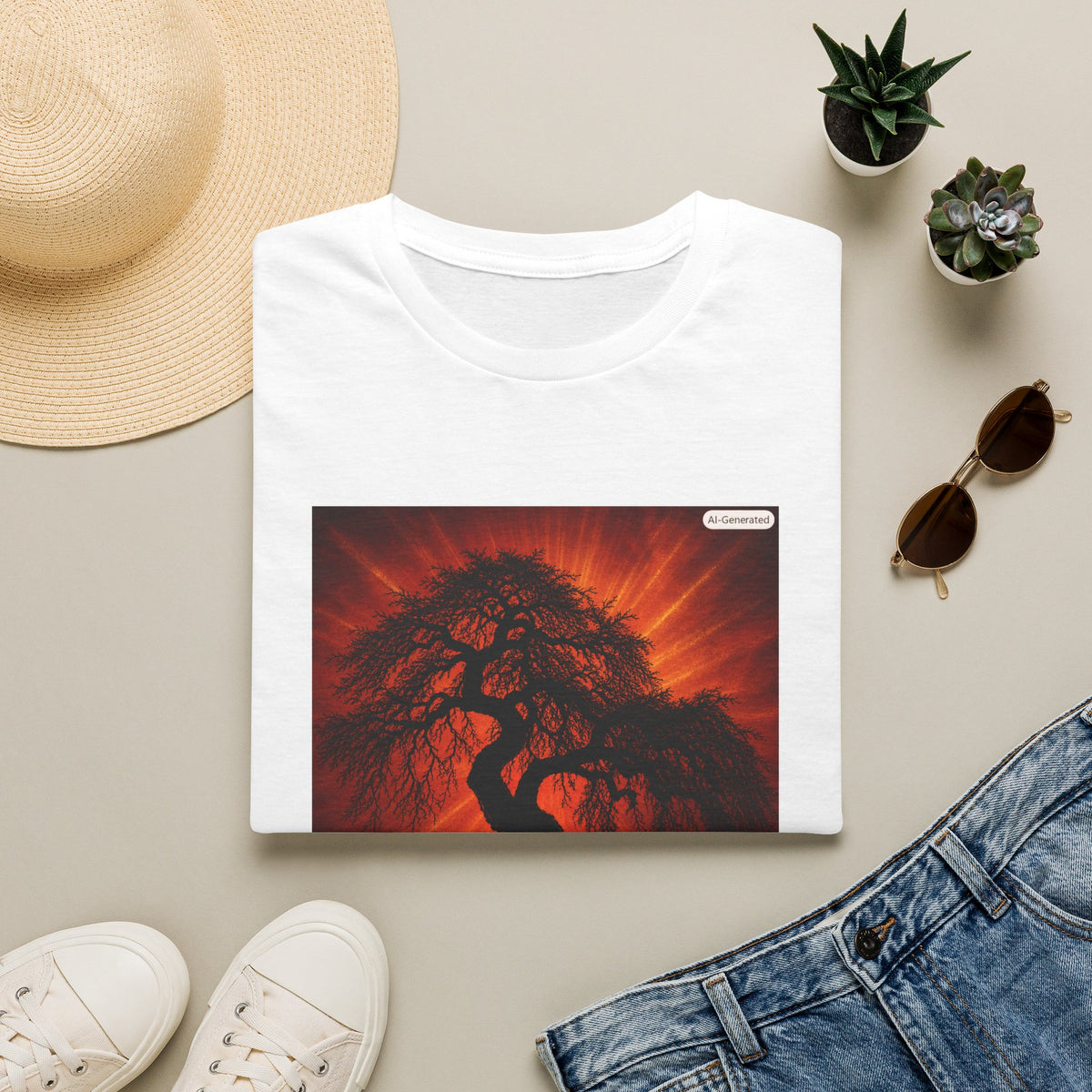 Sunset Black Tree Unisex Soft Style T-Shirt