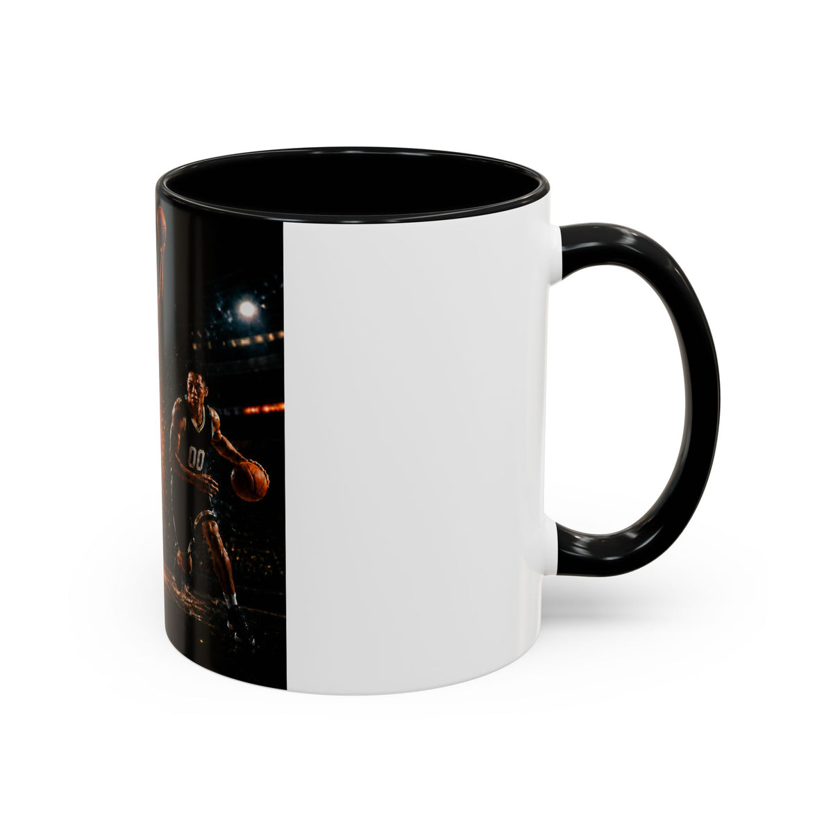 Basketball Players Accent Coffee Mug — Dynamic Court Action 11/15oz