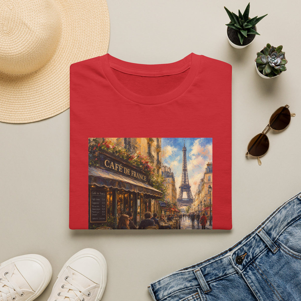 Paris Graphic Softstyle T-Shirt — City Wanderer Tee | Paris Fan Gift