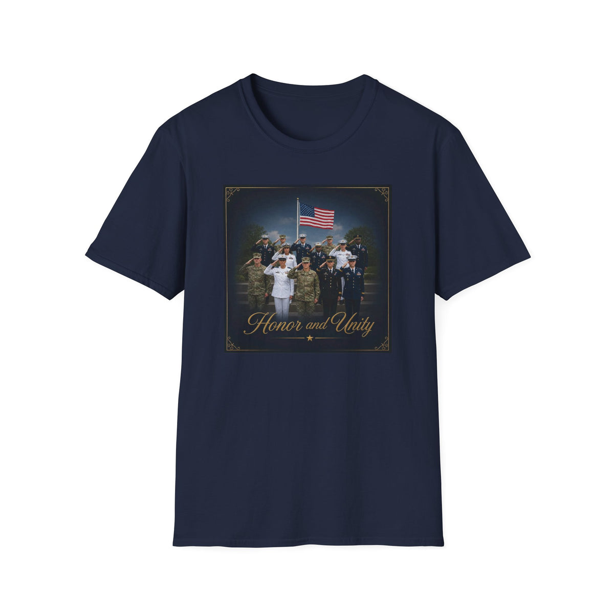 Veterans Honor T-Shirt — 'Honor and Unity' American Flag Military Tribute