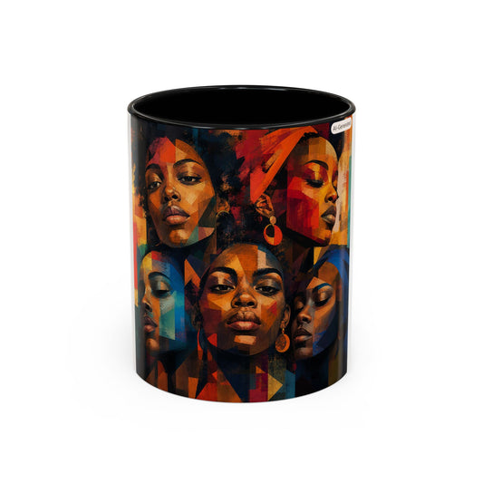 Afrocentric Portrait Coffee Mug – Colorful Black Women Art Accent Mug (11/15oz)