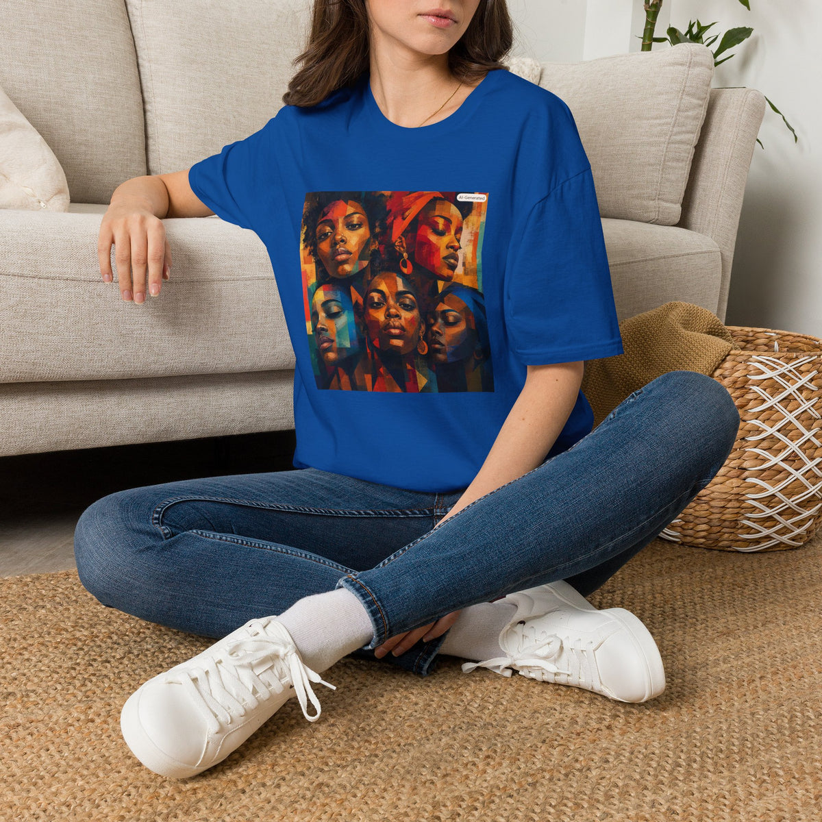 Afrocentric Portrait Tee — Vibrant Multiface Art Graphic T-Shirt