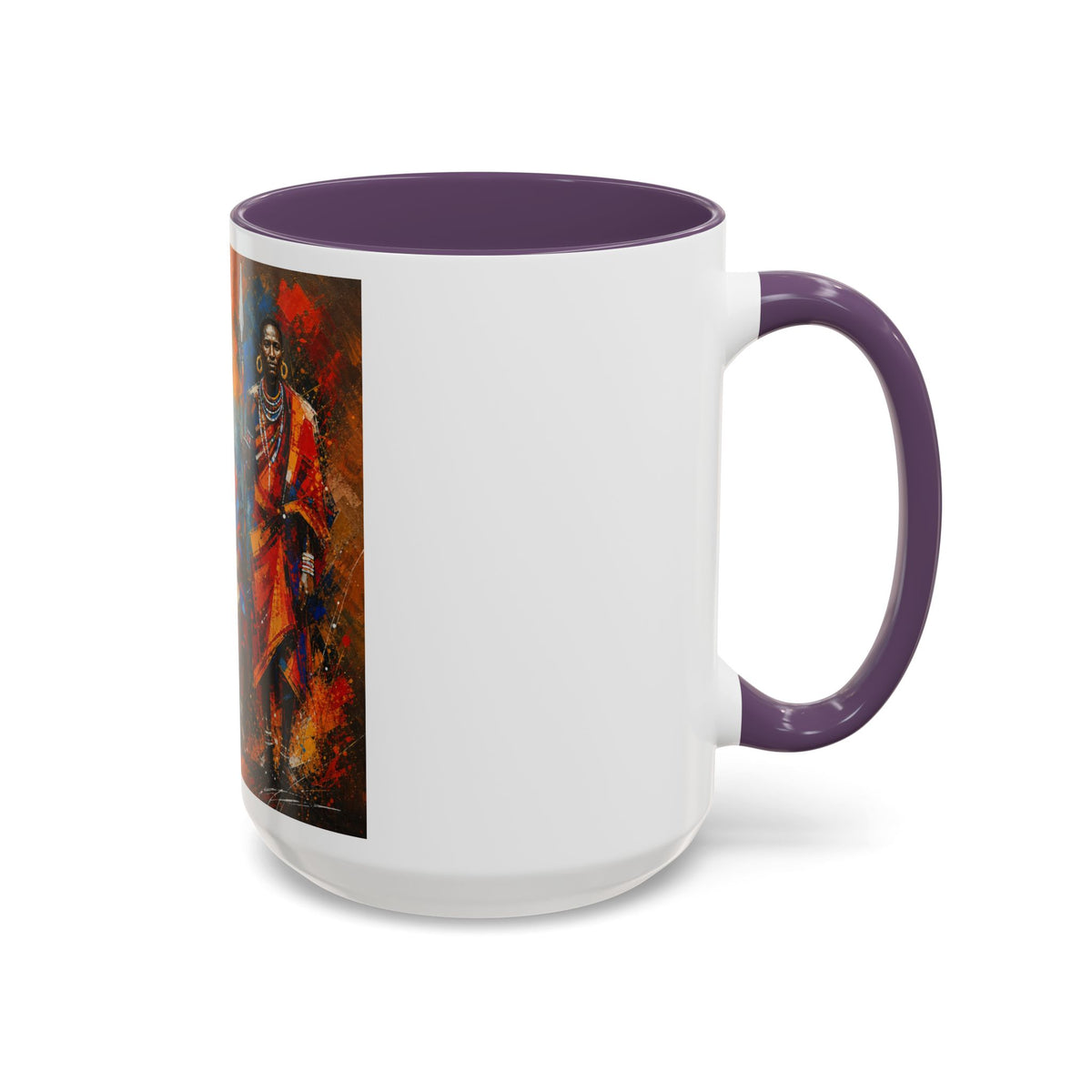 African Drummers Art Coffee Mug — Colorful Maasai Music Accent Mug (11/15oz)