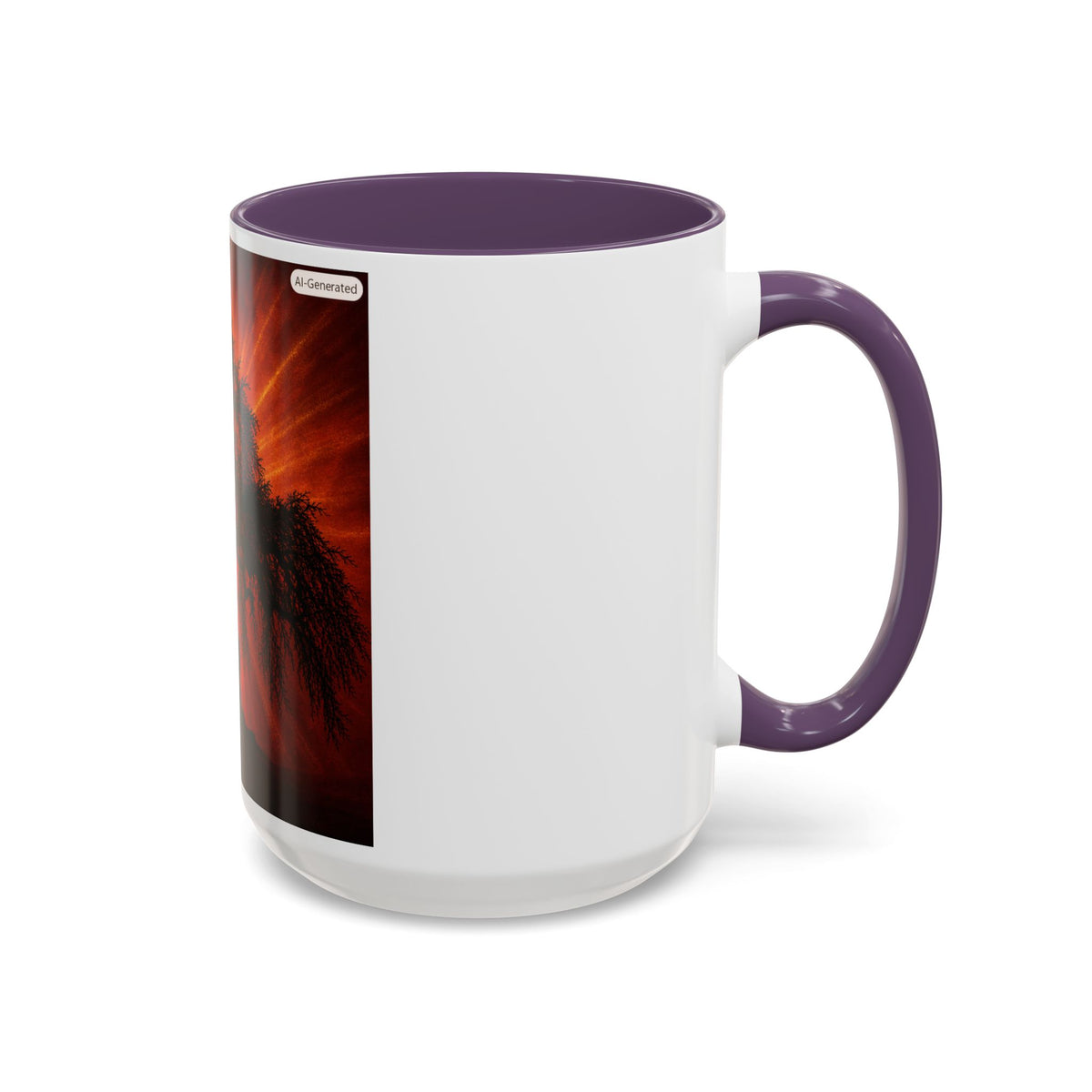 Sunset Bonsai Coffee Mug – Fiery Tree Accent 11/15oz