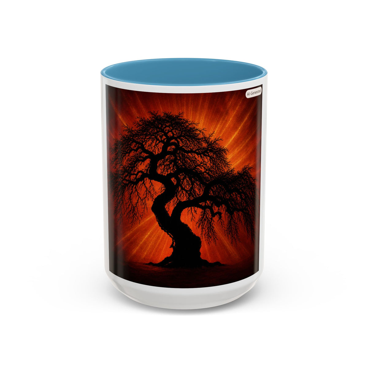Sunset Bonsai Coffee Mug – Fiery Tree Accent 11/15oz
