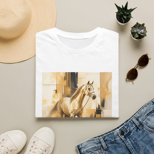 Horse Art T-Shirt — Elegant Beige Stallion Graphic Tee