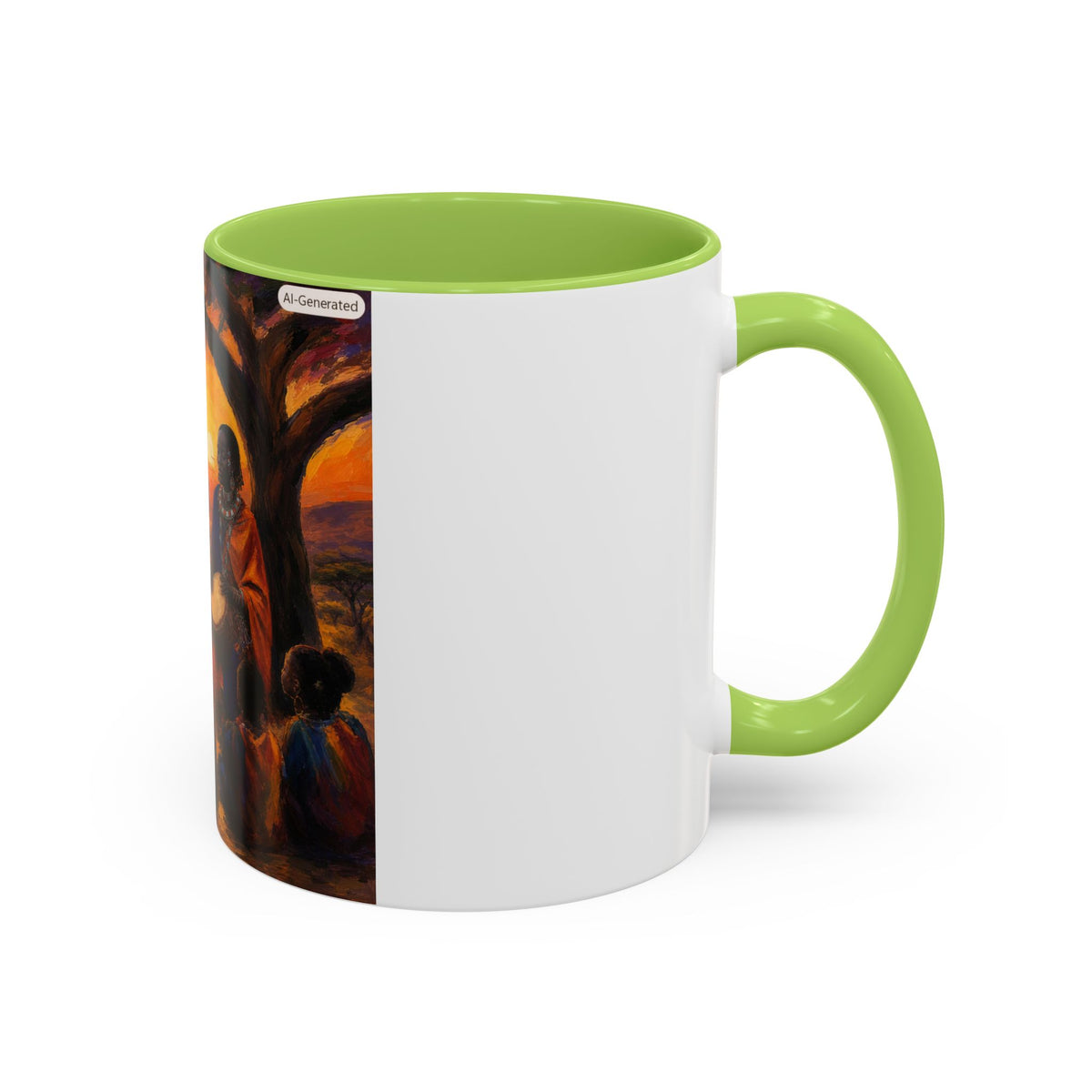 African Sunset Drum Circle Coffee Mug — Vibrant Cultural Art Accent Mug (11/15oz)