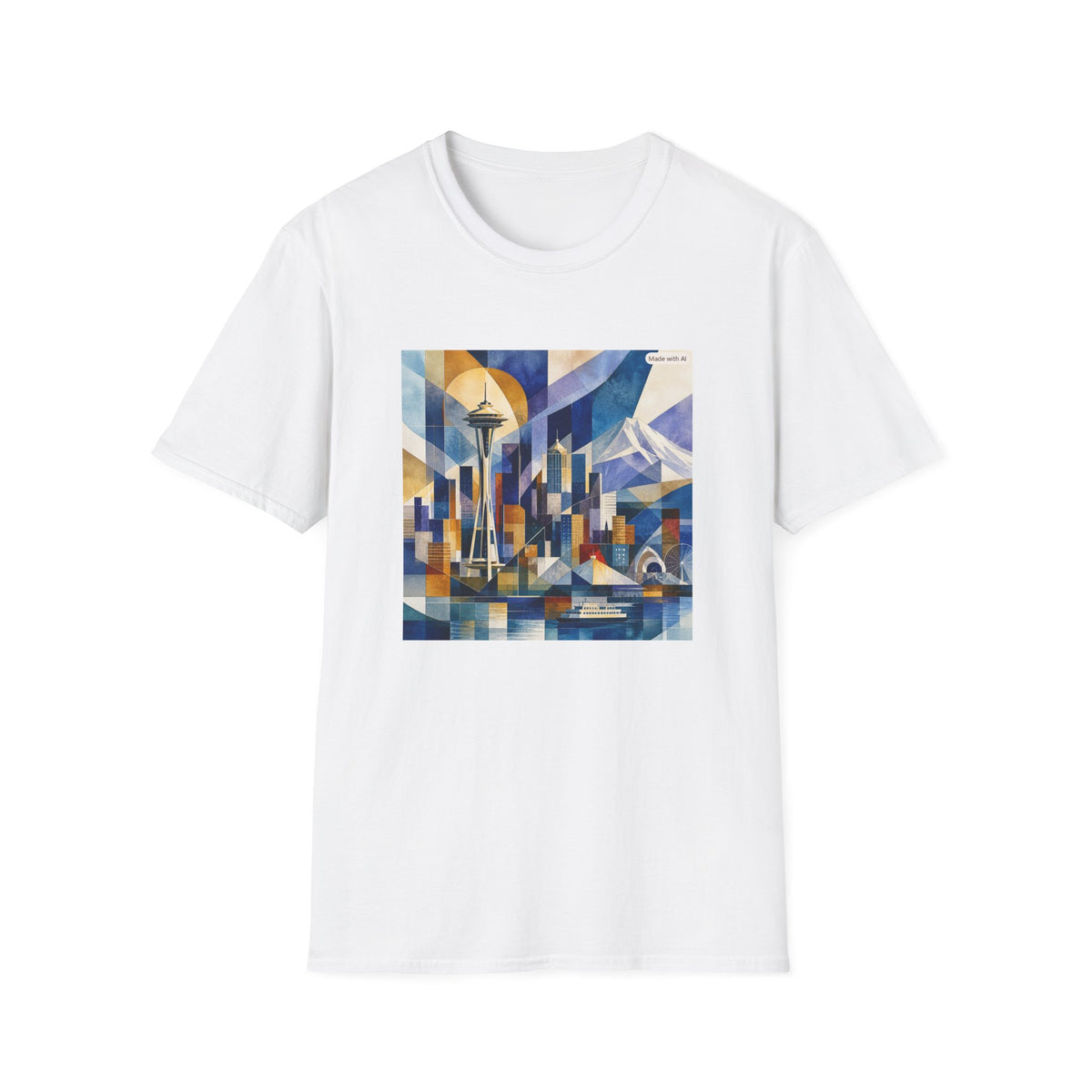 Seattle Skyline T-Shirt — Abstract Space Needle Art