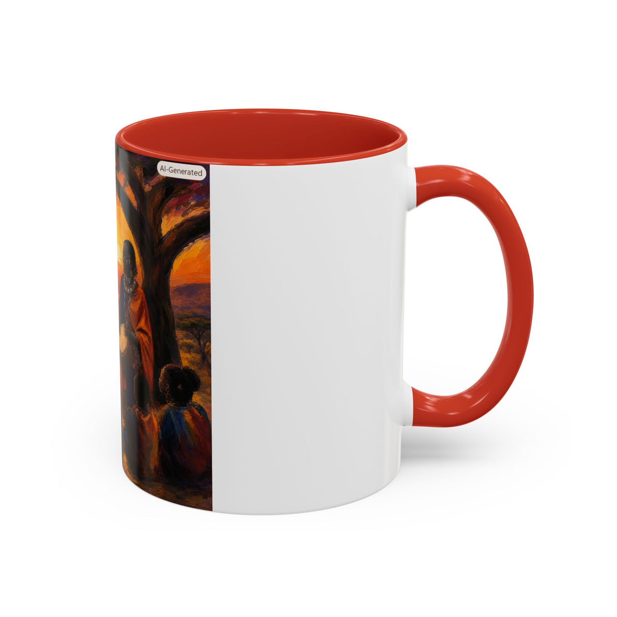 African Sunset Drum Circle Coffee Mug — Vibrant Cultural Art Accent Mug (11/15oz)