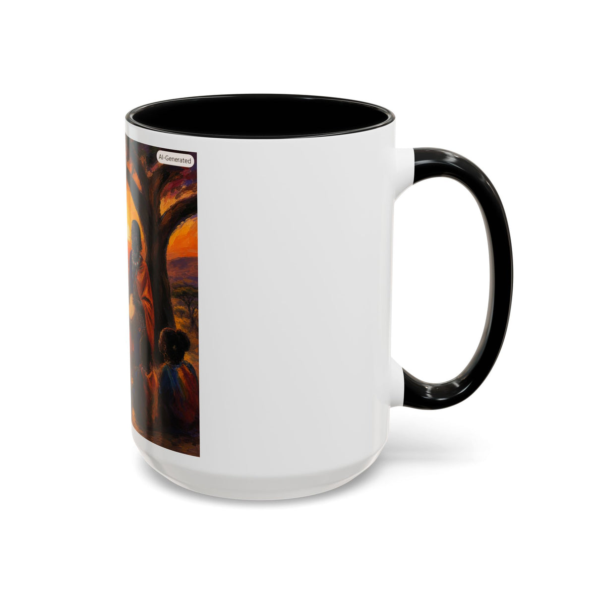 African Sunset Drum Circle Coffee Mug — Vibrant Cultural Art Accent Mug (11/15oz)