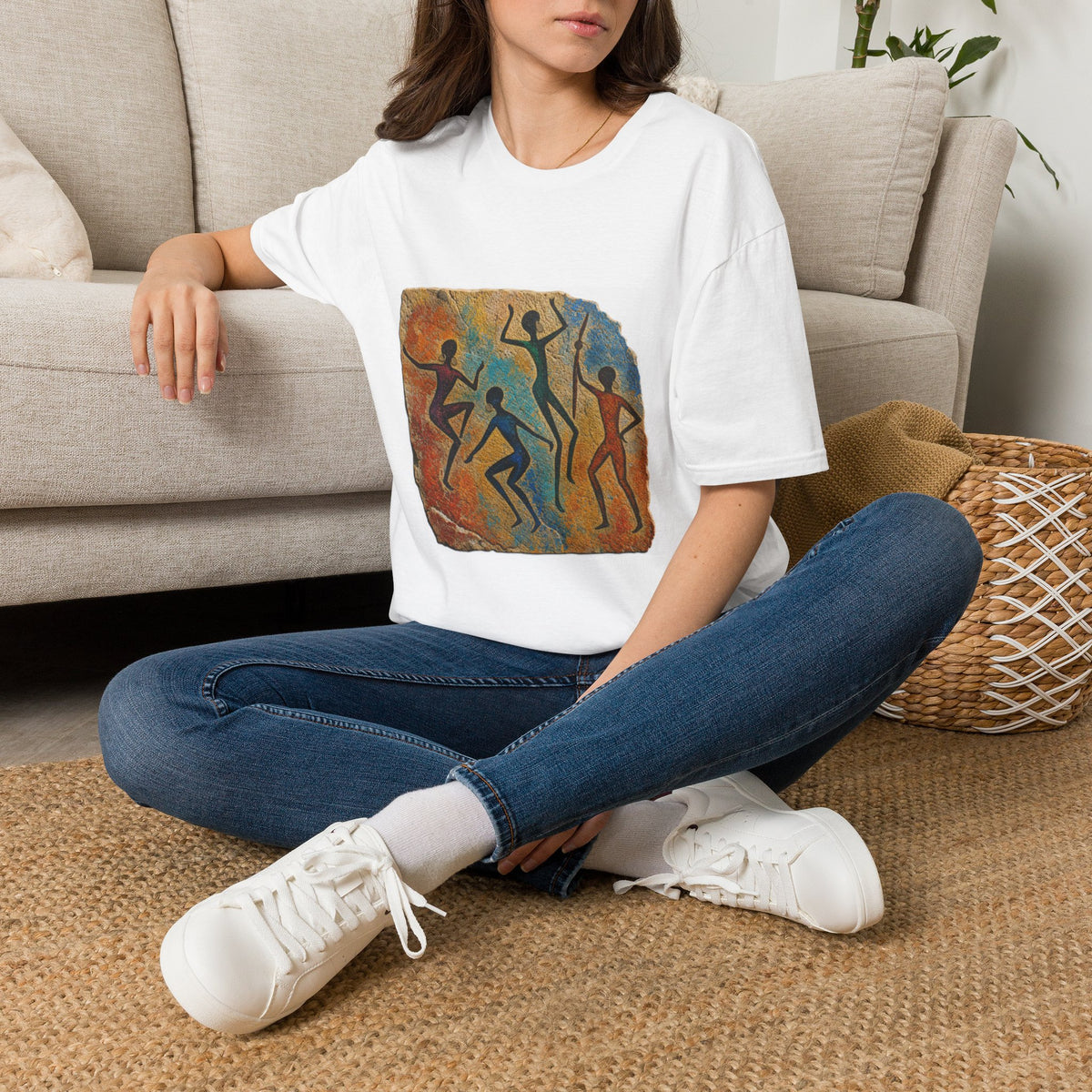 Cave Dance T-Shirt — Primitive Rock Art Figures Graphic Tee