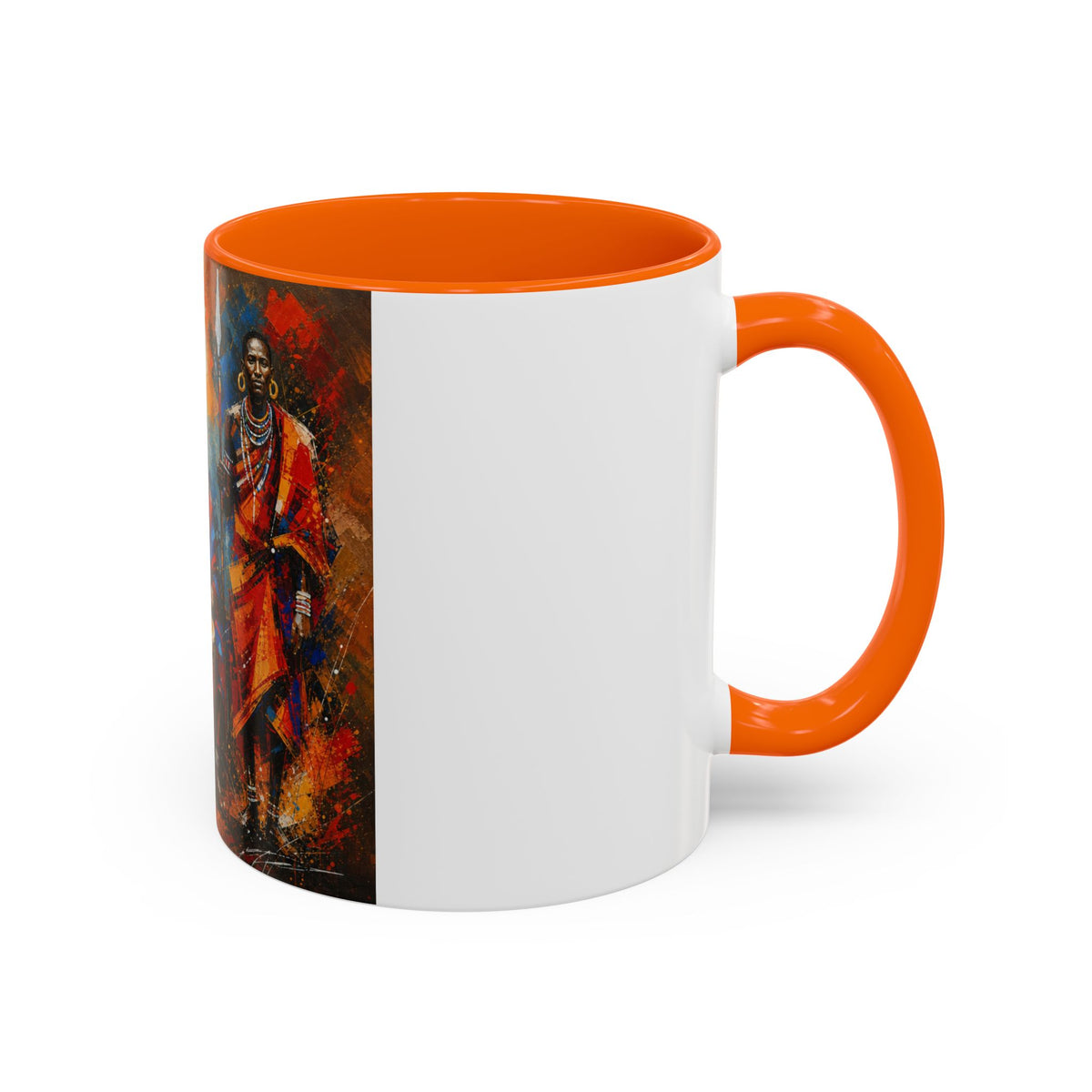 African Drummers Art Coffee Mug — Colorful Maasai Music Accent Mug (11/15oz)