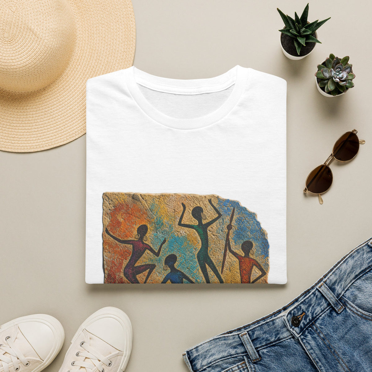 Tribal Dance T-Shirt — Vintage Cave Art Silhouette Tee