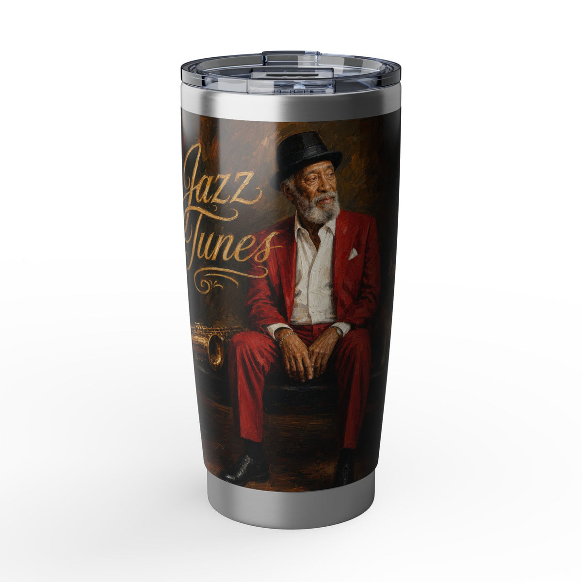 Jazz Tunes 20oz Tumbler — Vintage Jazz Singer Insulated Travel Cup