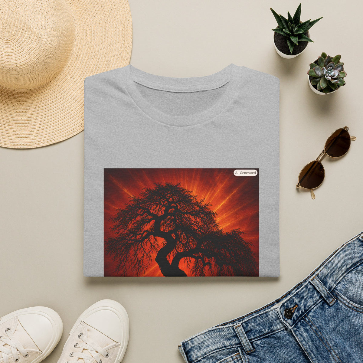 Sunset Black Tree Unisex Soft Style T-Shirt