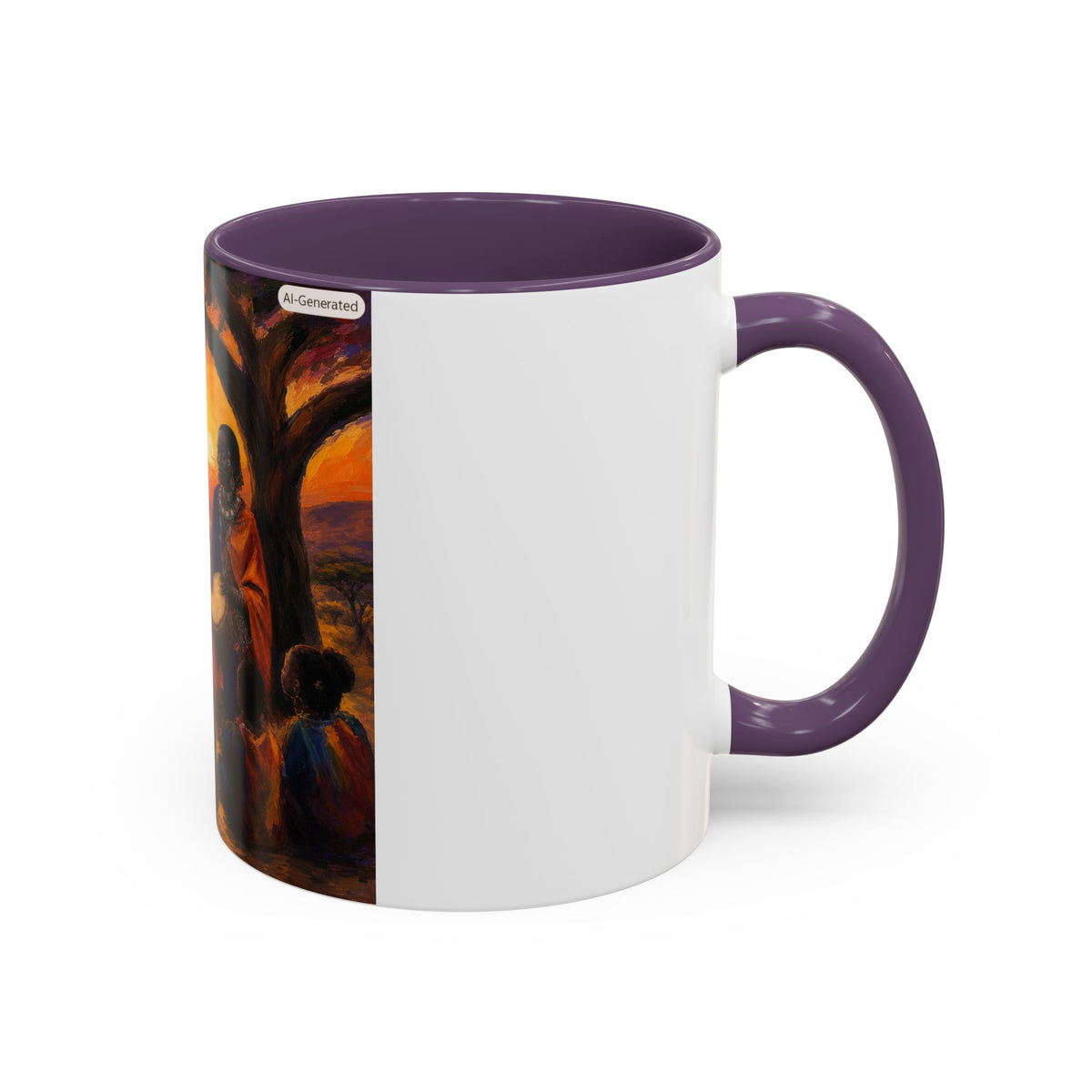African Sunset Drum Circle Coffee Mug — Vibrant Cultural Art Accent Mug (11/15oz)
