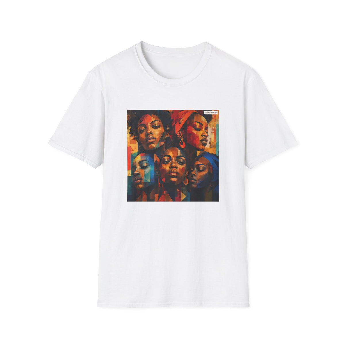 Afrocentric Portrait Tee — Vibrant Multiface Art Graphic T-Shirt