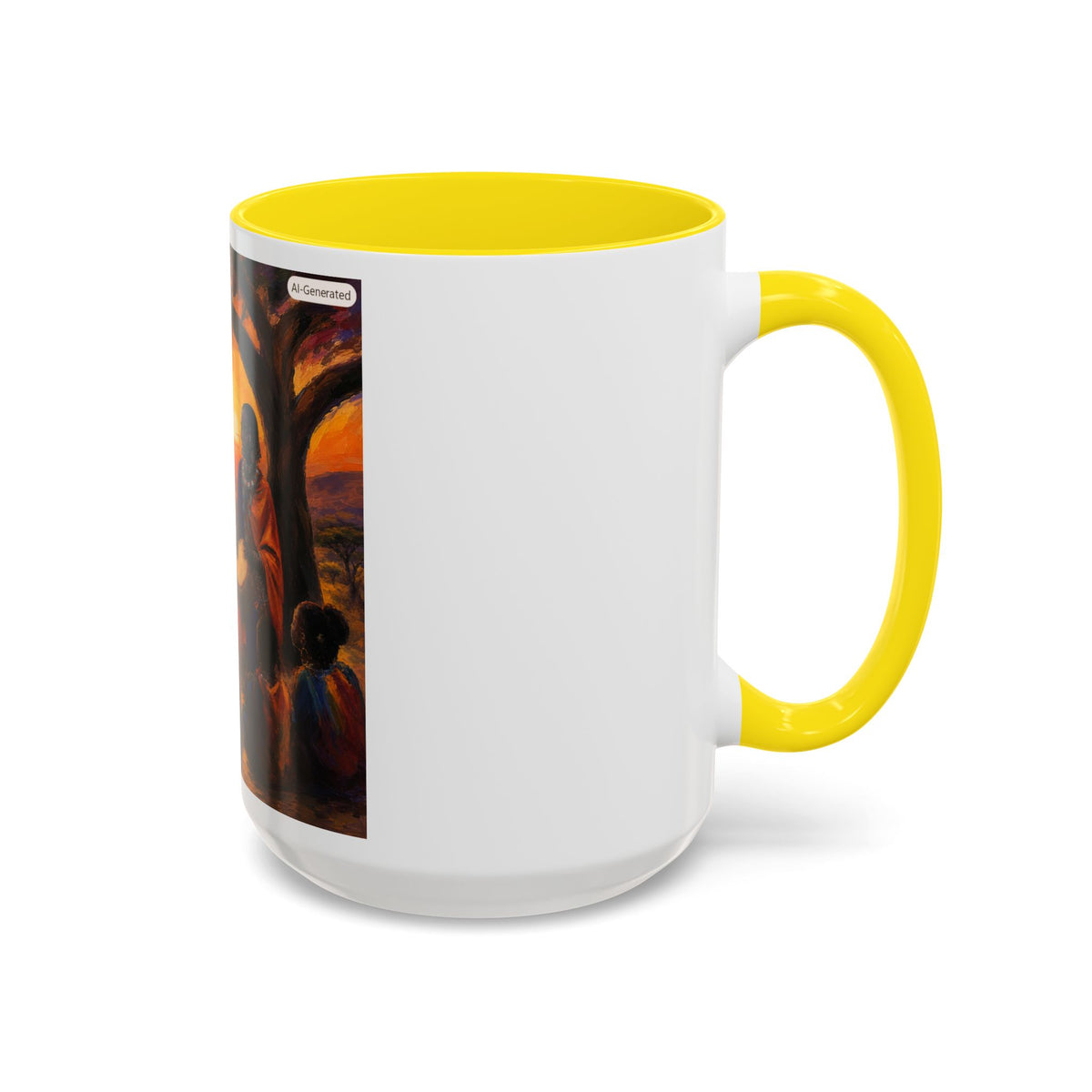 African Sunset Drum Circle Coffee Mug — Vibrant Cultural Art Accent Mug (11/15oz)