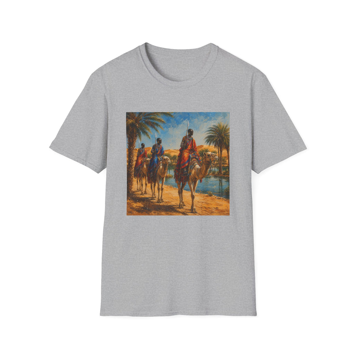 Desert Caravan Art T-Shirt — Vintage Camel Riders Print
