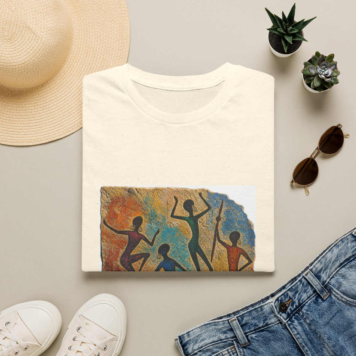 Cave Dance T-Shirt — Primitive Rock Art Figures Graphic Tee
