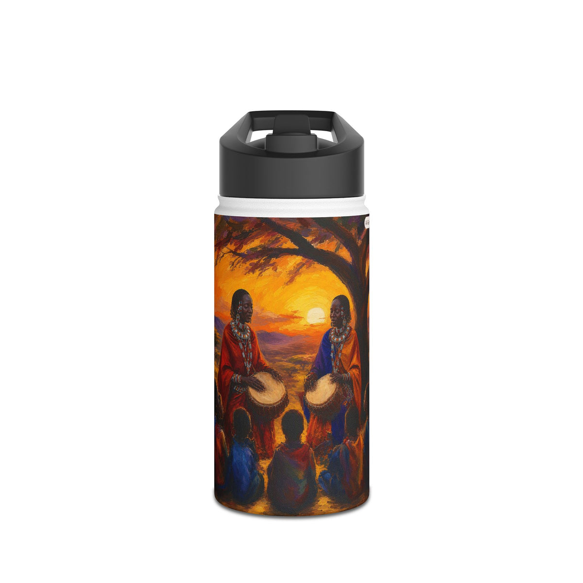 Tribal Sunset Drum Circle Stainless Steel Water Bottle
