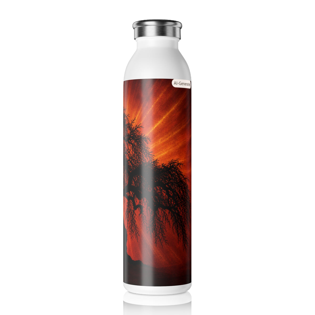 Slim Water Bottle — Sunset Baobab Tree Stainless Steel Bottle