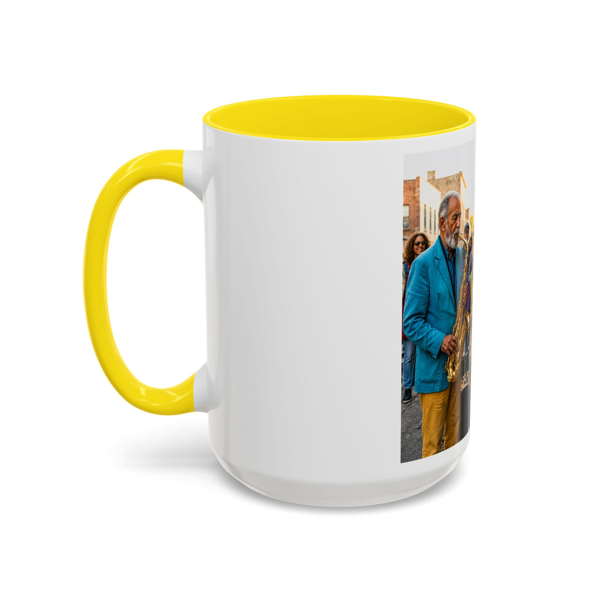 Vintage Jazz Street Band Accent Coffee Mug — 11/15oz