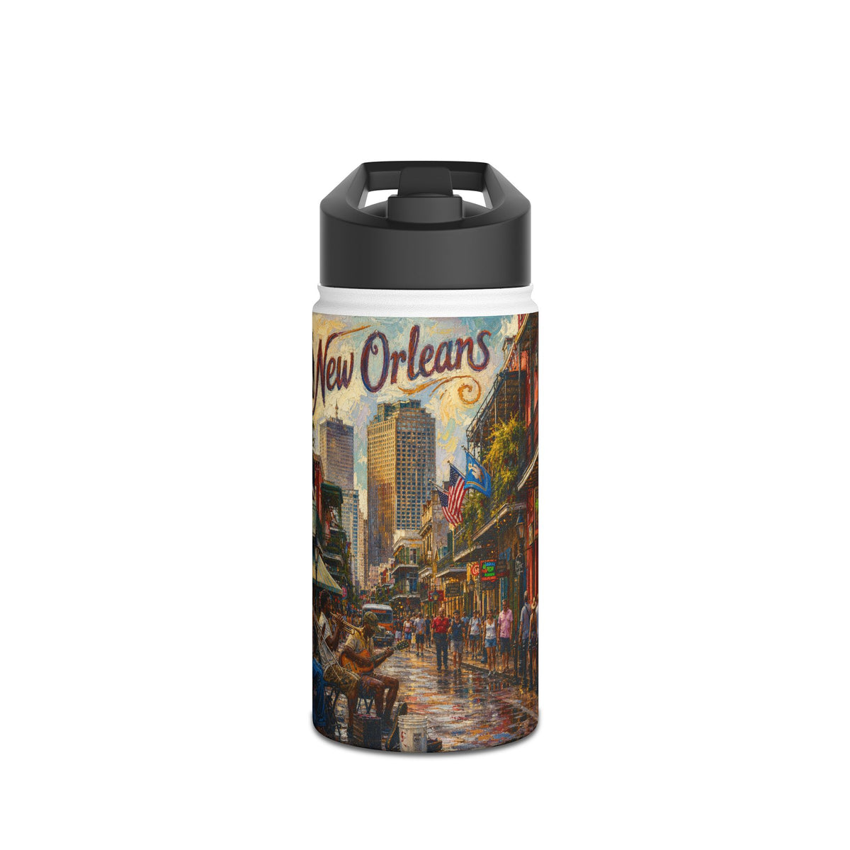 New Orleans City Graphic Water Bottle — Stainless Steel | NOLA Gift
