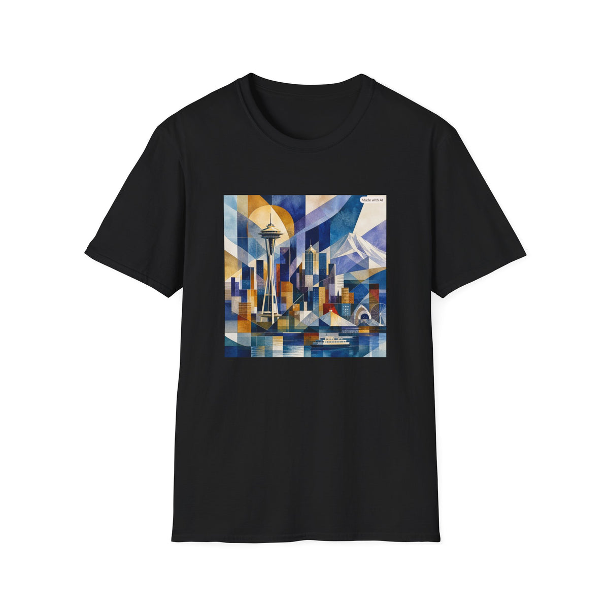 Seattle Skyline T-Shirt — Abstract Space Needle Art