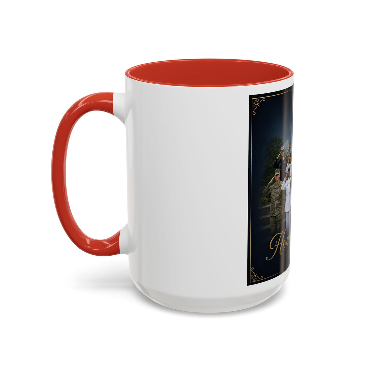 Honor and Unity Military Coffee Mug — Patriotic Veteran Flag Accent 11/15oz