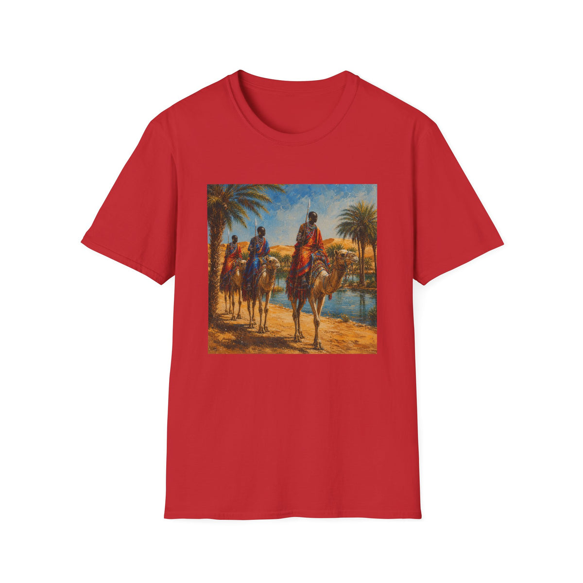 Desert Caravan Art T-Shirt — Vintage Camel Riders Print