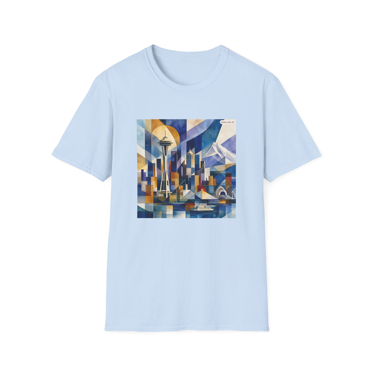 Seattle Skyline T-Shirt — Abstract Space Needle Art