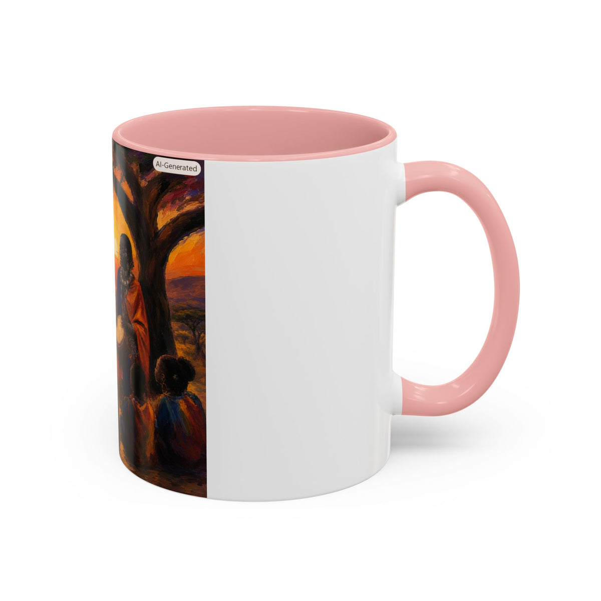 African Sunset Drum Circle Coffee Mug — Vibrant Cultural Art Accent Mug (11/15oz)