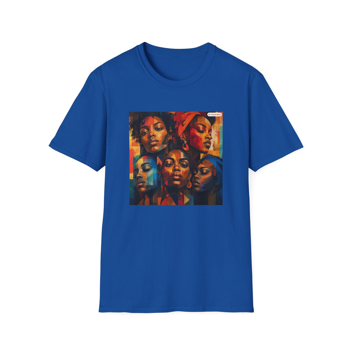 Afrocentric Portrait Tee — Vibrant Multiface Art Graphic T-Shirt
