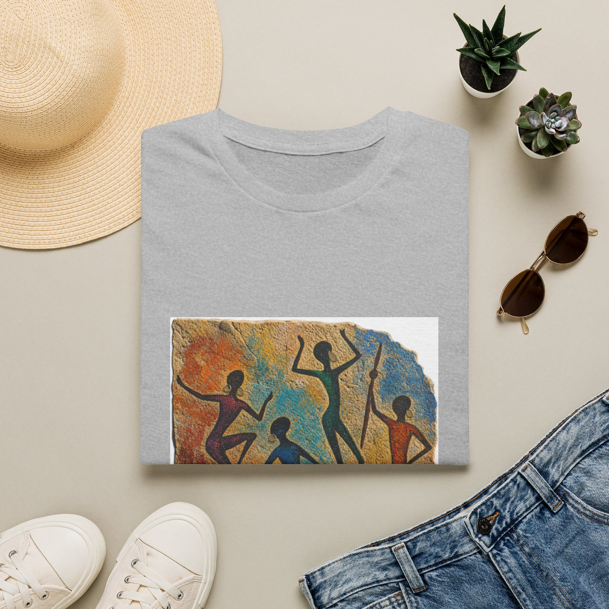 Cave Dance T-Shirt — Primitive Rock Art Figures Graphic Tee