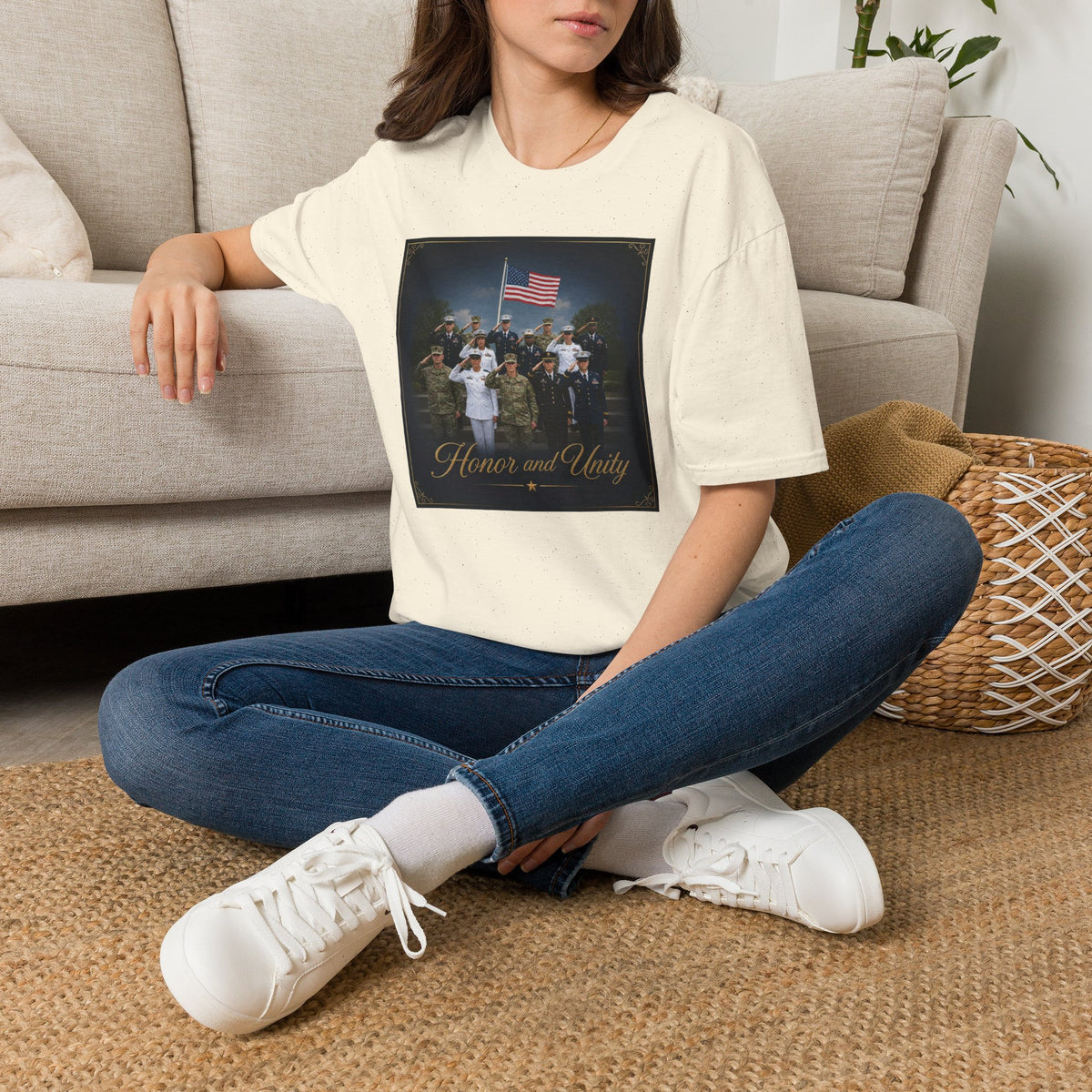 Veterans Honor T-Shirt — 'Honor and Unity' American Flag Military Tribute