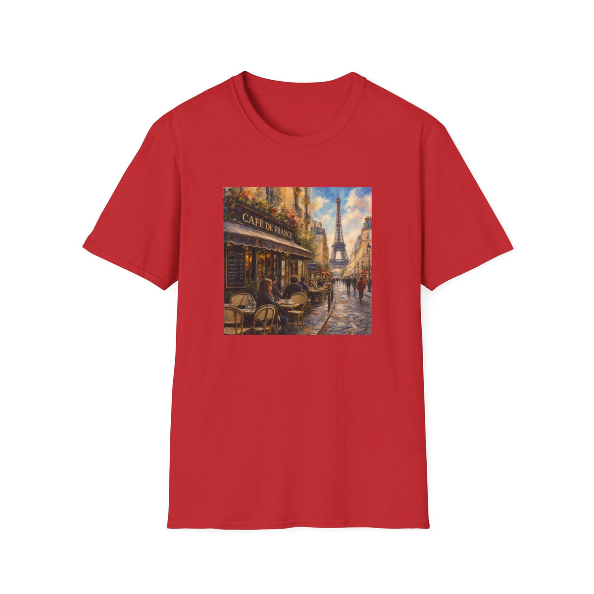 Paris Graphic Softstyle T-Shirt — City Wanderer Tee | Paris Fan Gift