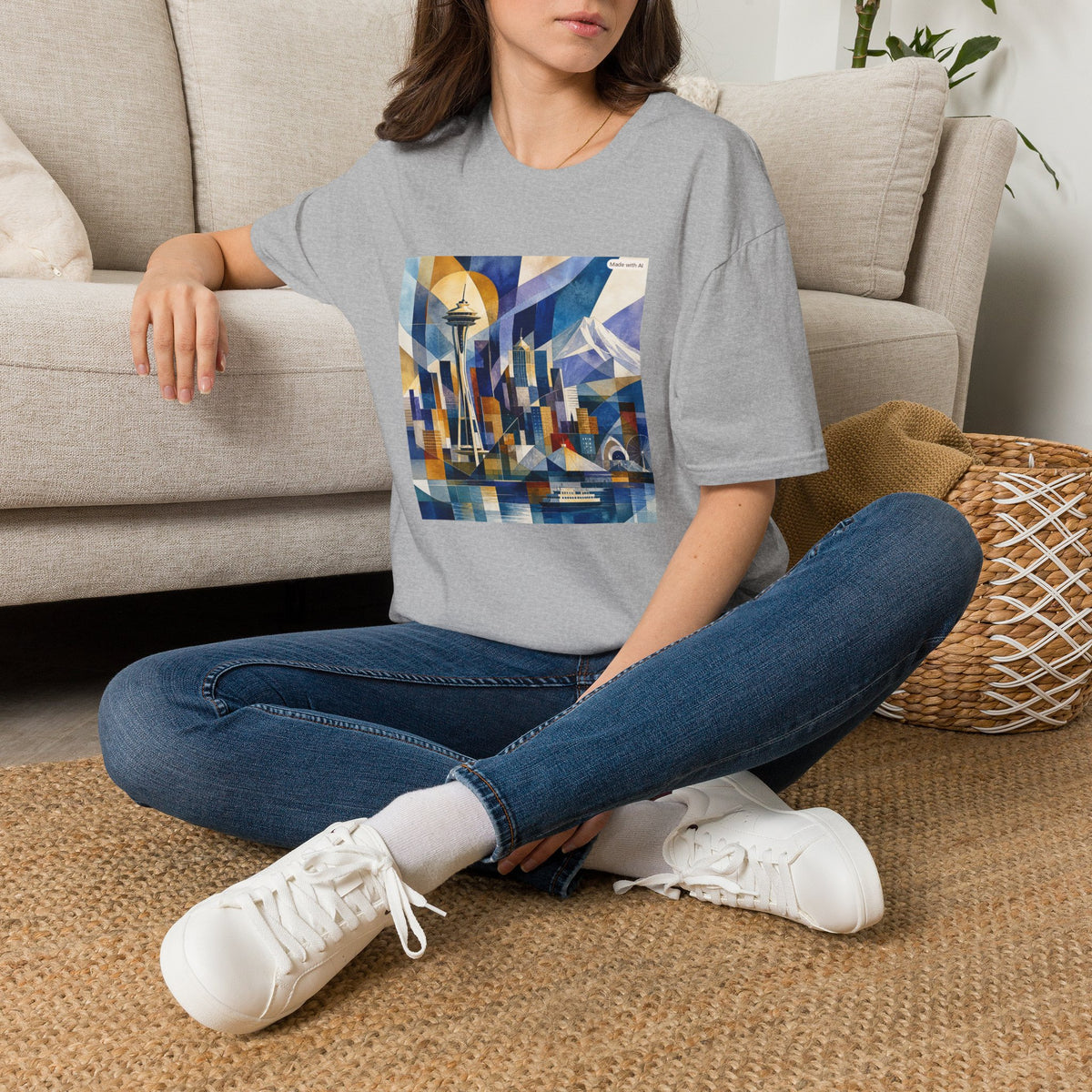 Seattle Skyline T‑Shirt — Geometric Space Needle Art Tee