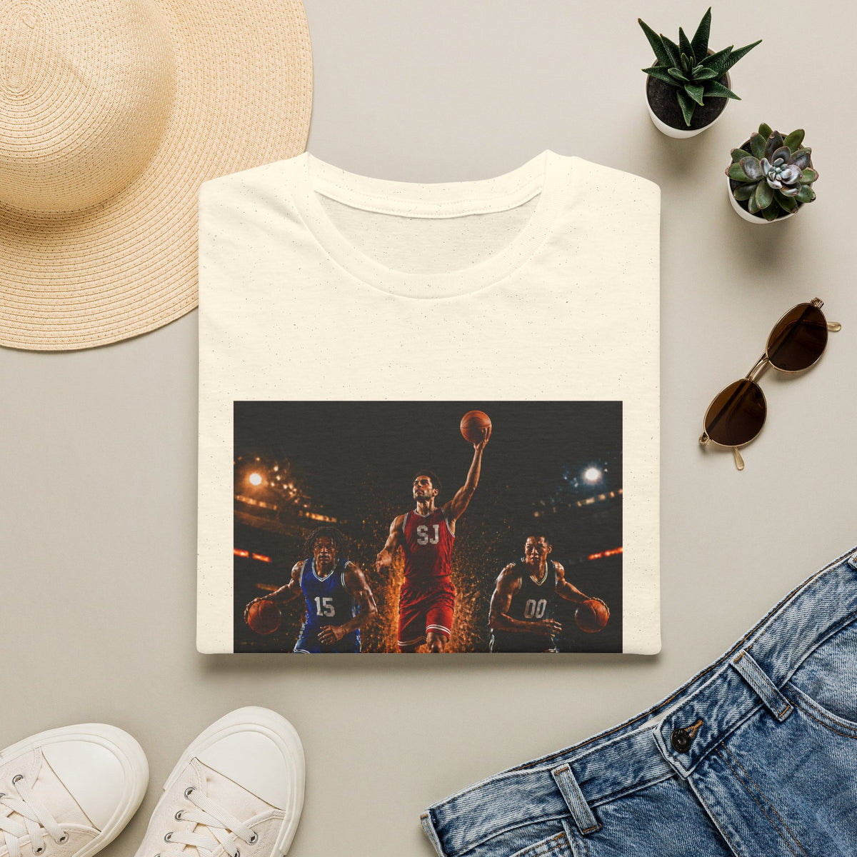 Basketball Player Action T-Shirt — Courtside Game Night Tee