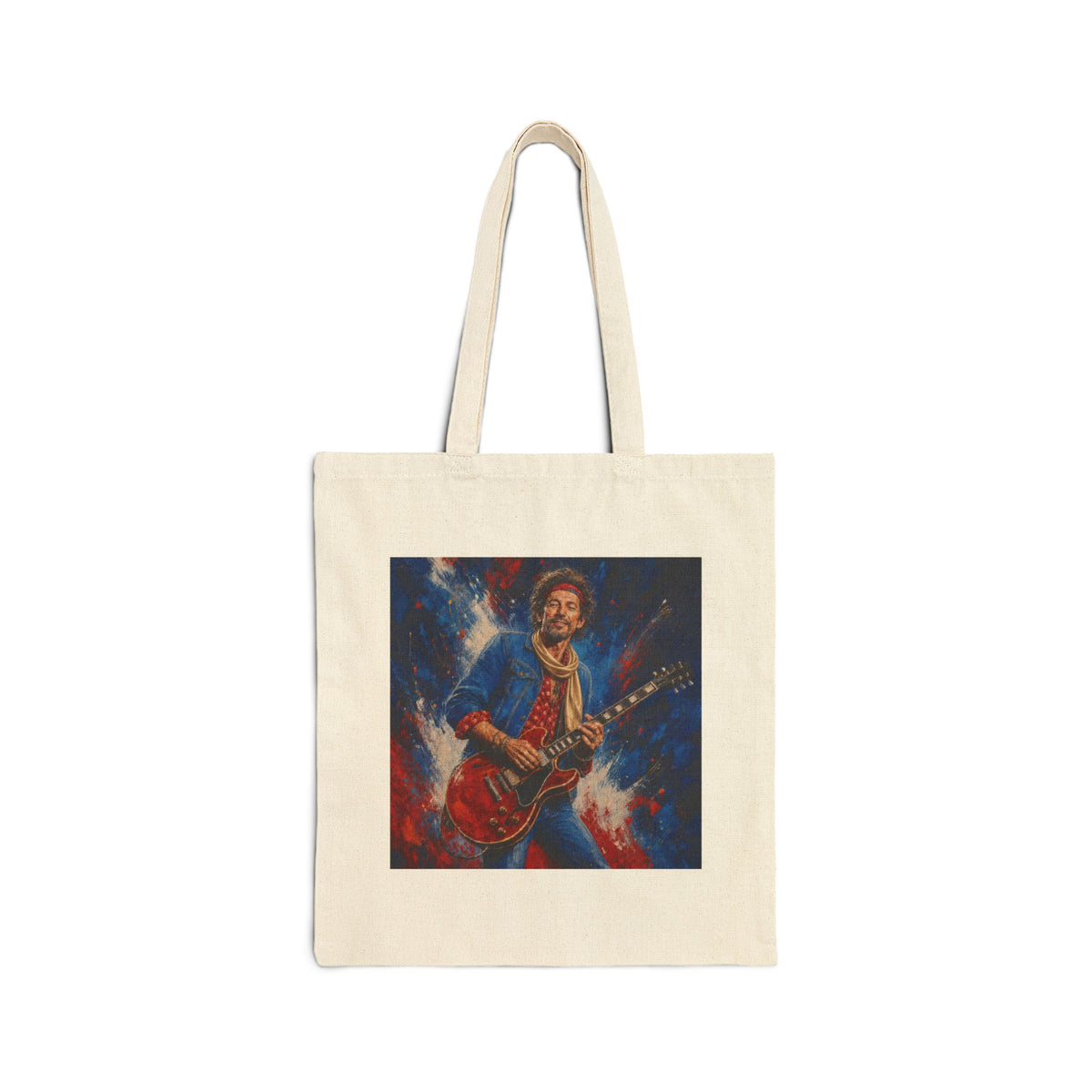Rock and Roll Cotton Canvas Tote Bag