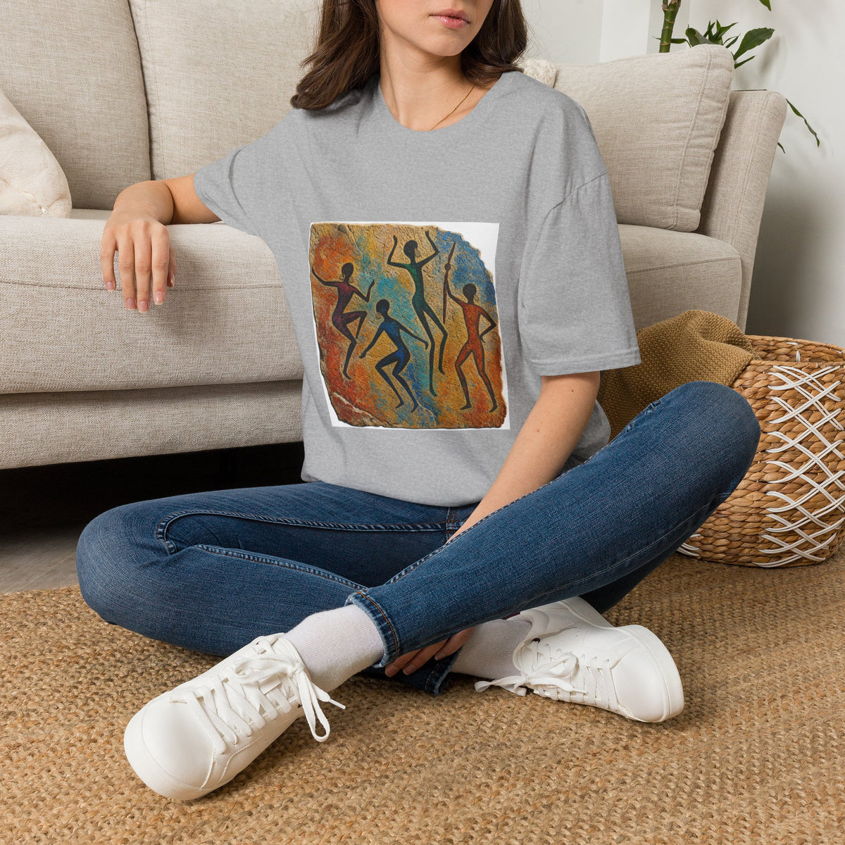 Cave Dance T-Shirt — Primitive Rock Art Figures Graphic Tee