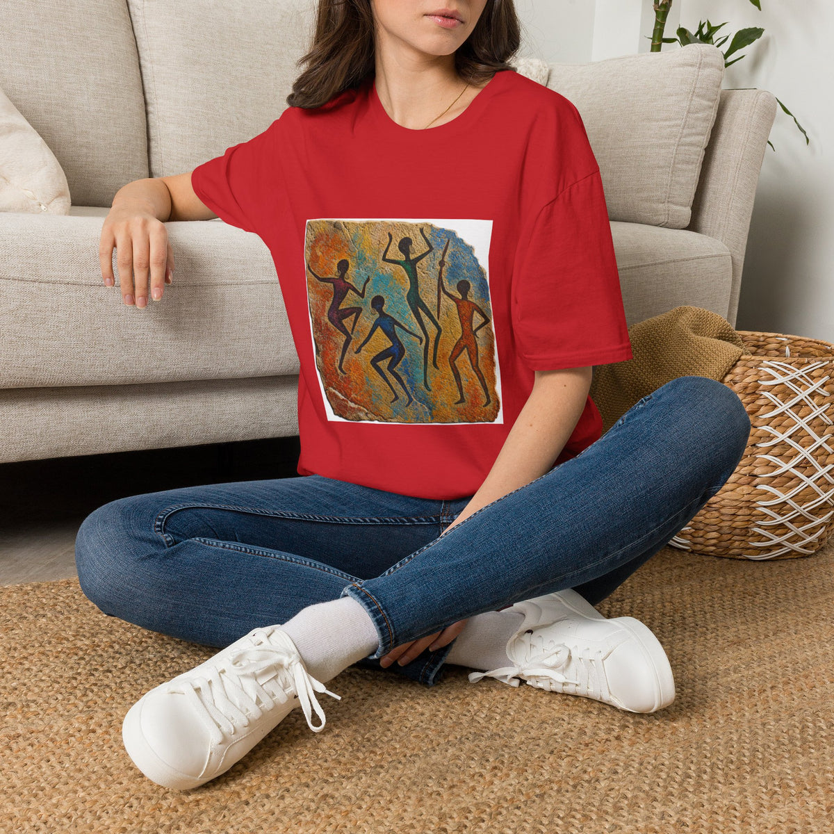 Cave Dance T-Shirt — Primitive Rock Art Figures Graphic Tee