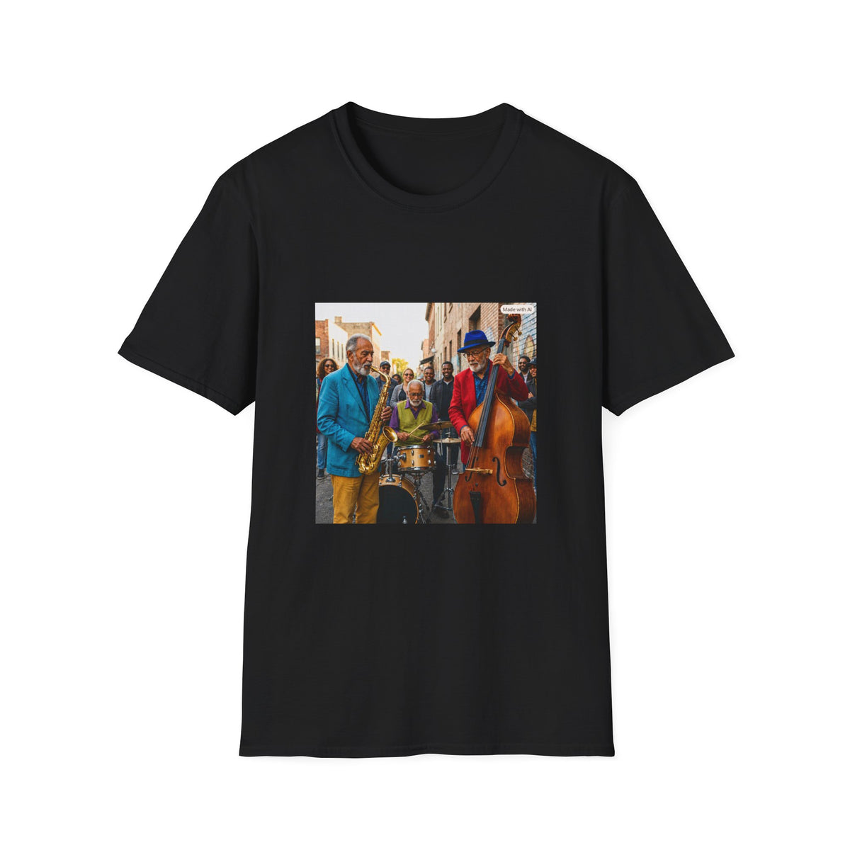 Jazz Street Band T-Shirt — Colorful Live Music Tee
