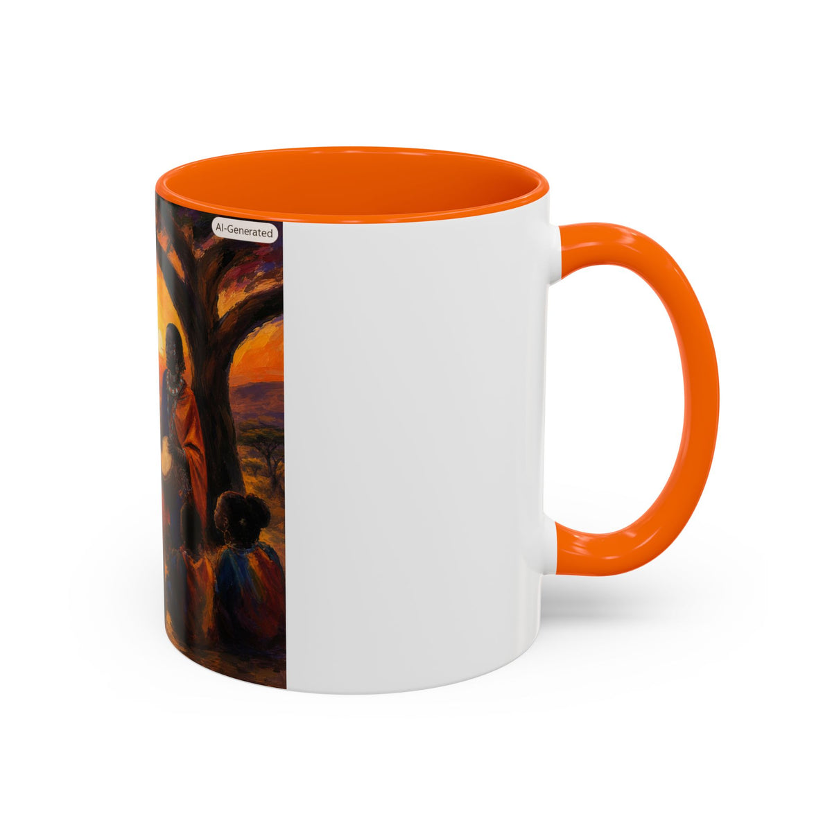 African Sunset Drum Circle Coffee Mug — Vibrant Cultural Art Accent Mug (11/15oz)