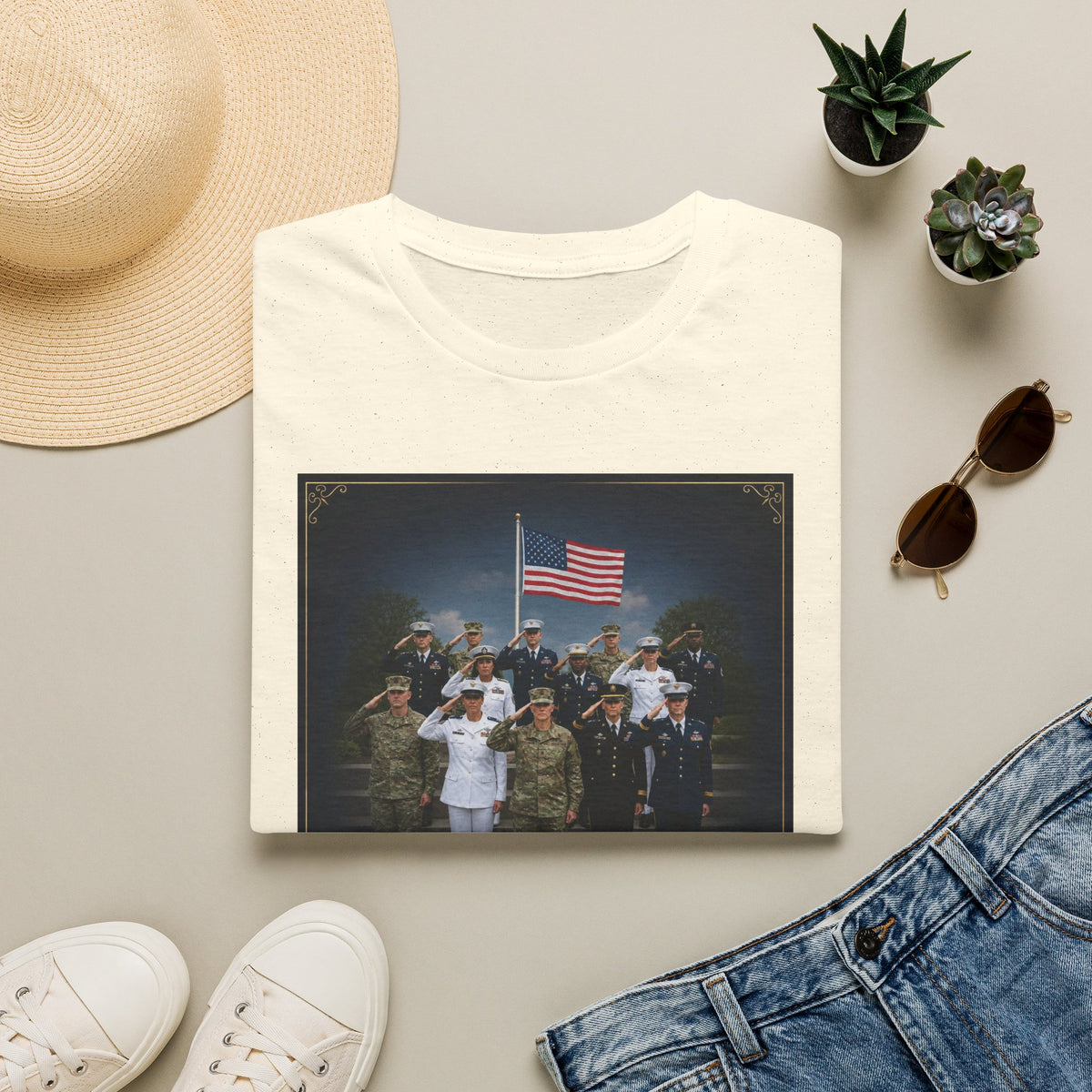 Veterans Honor T-Shirt — 'Honor and Unity' American Flag Military Tribute