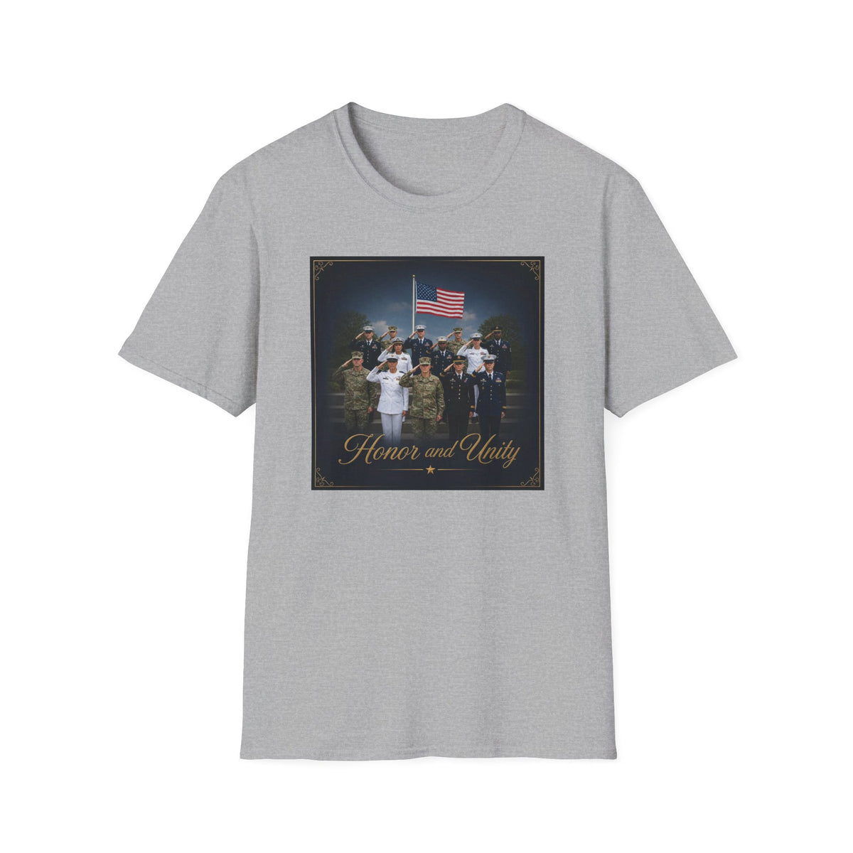 Veterans Honor T-Shirt — 'Honor and Unity' American Flag Military Tribute